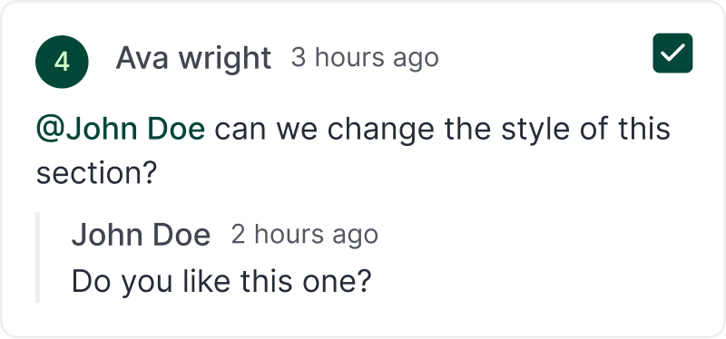 mentions in comments